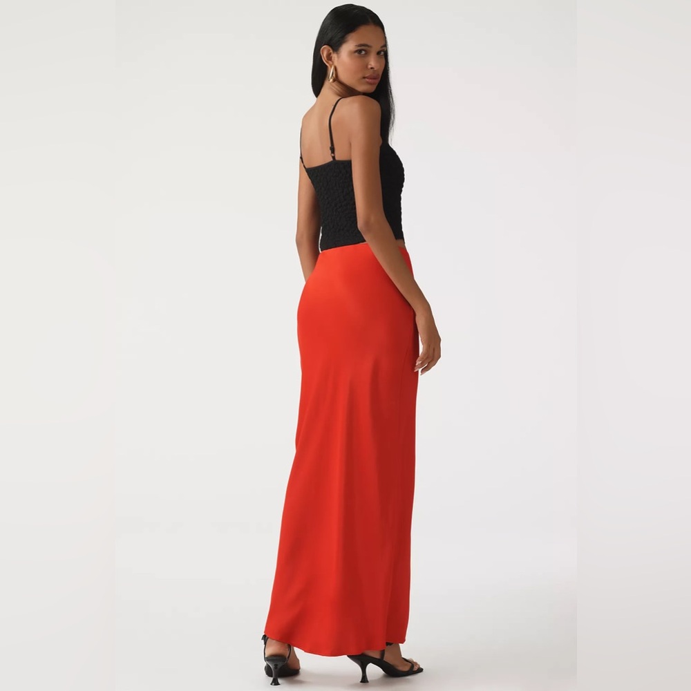 Anthropologie Red Satin Tilda Skirt - Picture 8 of 10